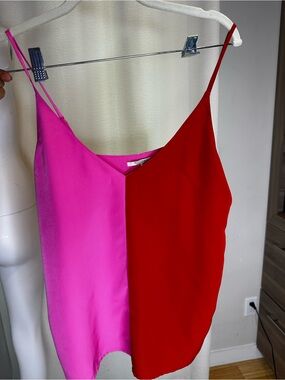Scotch and Soda Colorblock Pink & Red Spaghetti Strap Cami